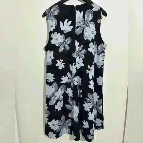 ALFANI Women's Purple PleatedFloral Print A-Line Dress Size 12 - Picture 2 of 5